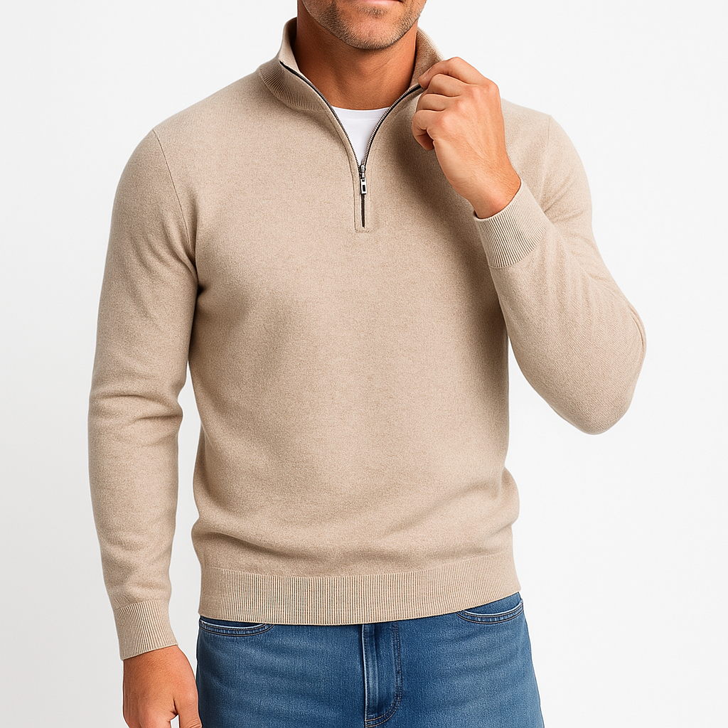 Unisex Zip-Up Sweater with Fabric