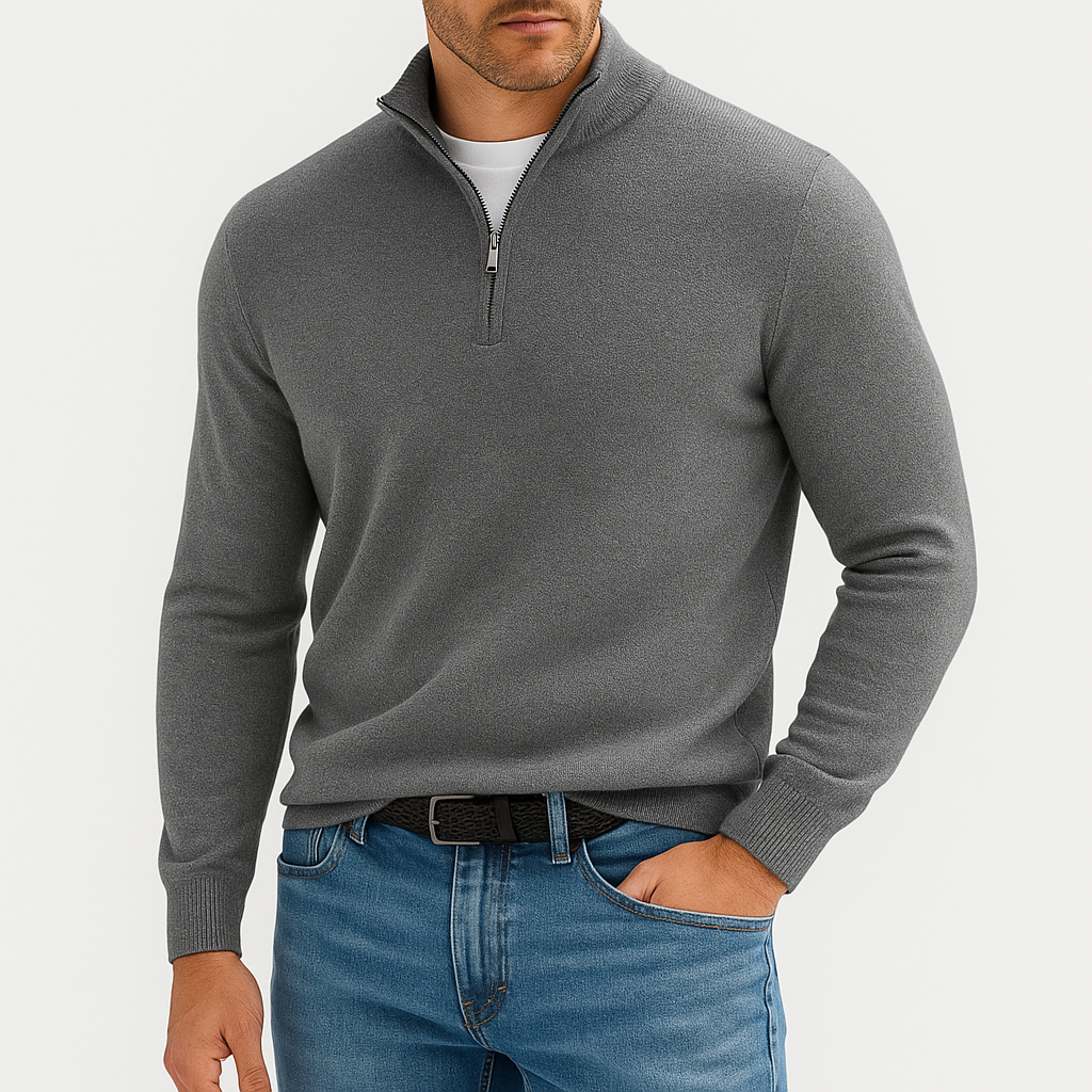 Unisex Zip-Up Sweater with Fabric