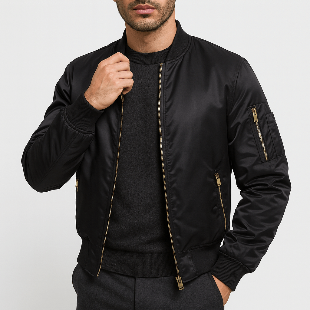 Unisex Bomber Jacket Quilted Lining Regular Fit - BritishMode
