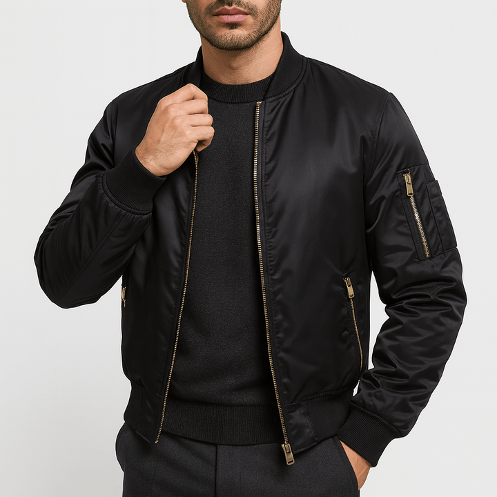 Unisex Bomber Jacket Quilted Lining Regular Fit - BritishMode