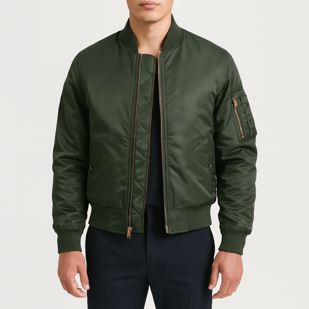 Unisex Bomber Jacket Quilted Lining Regular Fit