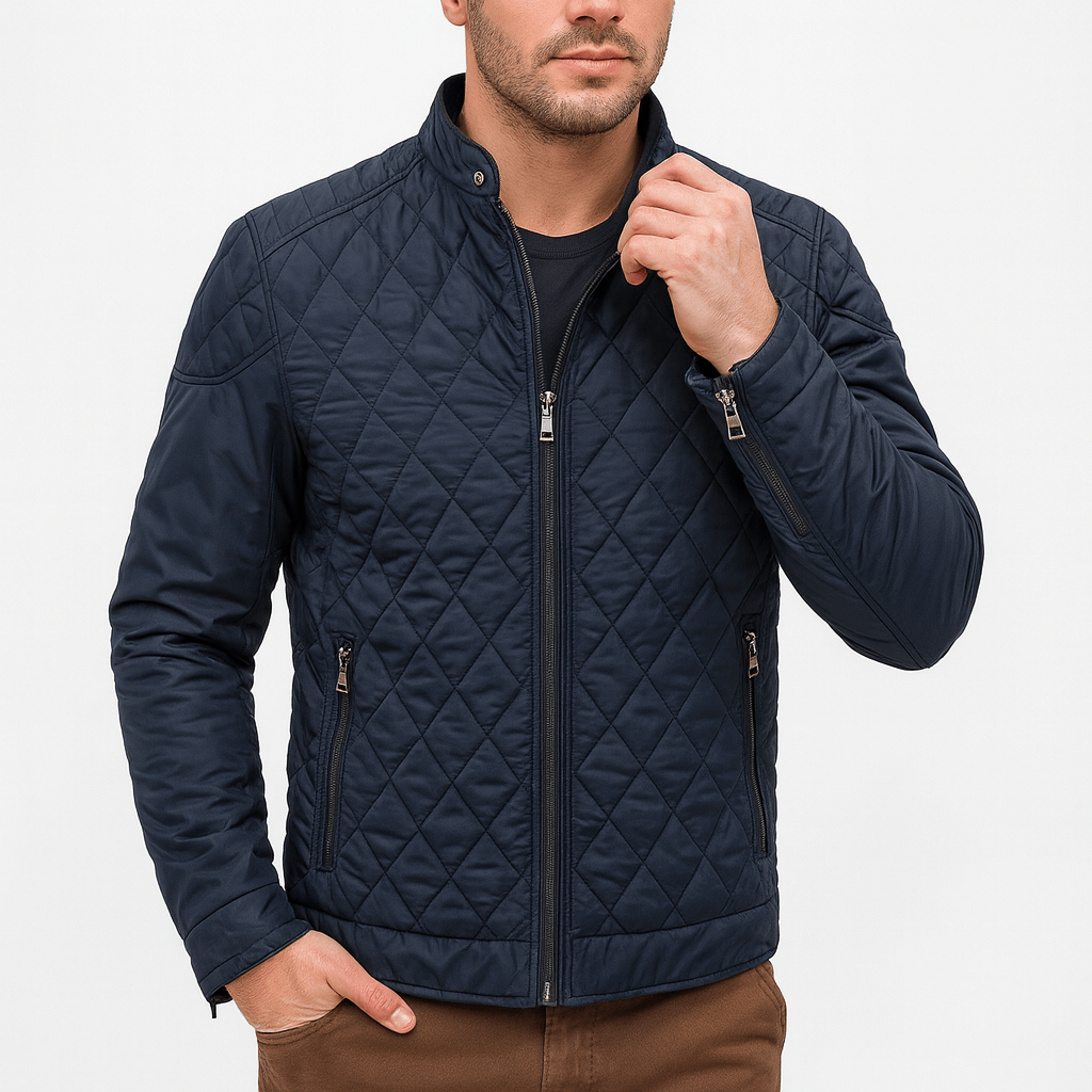 Unisex Quilted Jacket with Zip Closure Regular Fit