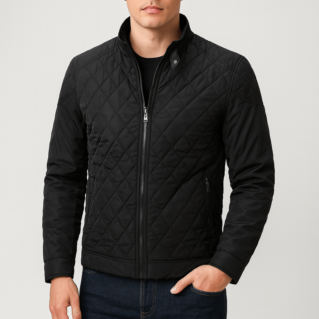 Unisex Quilted Jacket with Zip Closure Regular Fit - BritishMode