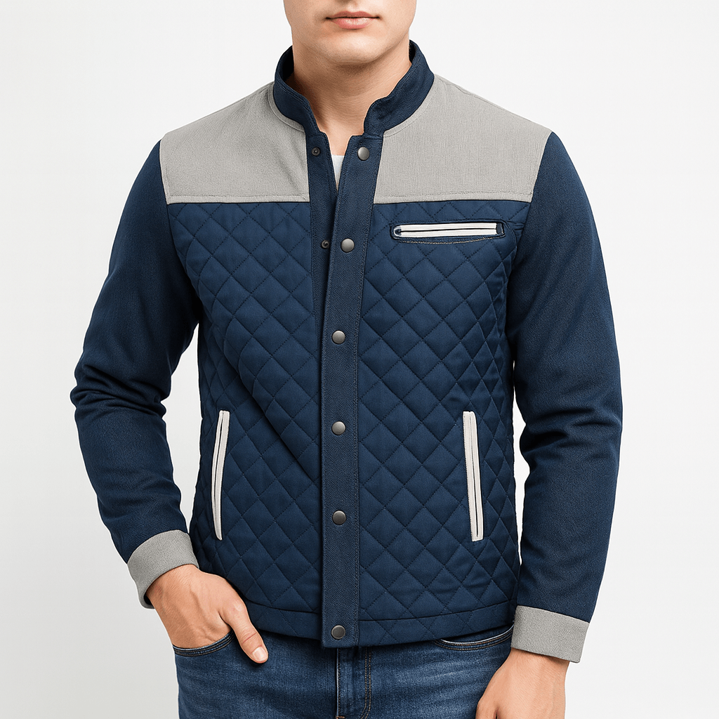 Unisex Quilted Jacket with Zip Front - BritishMode