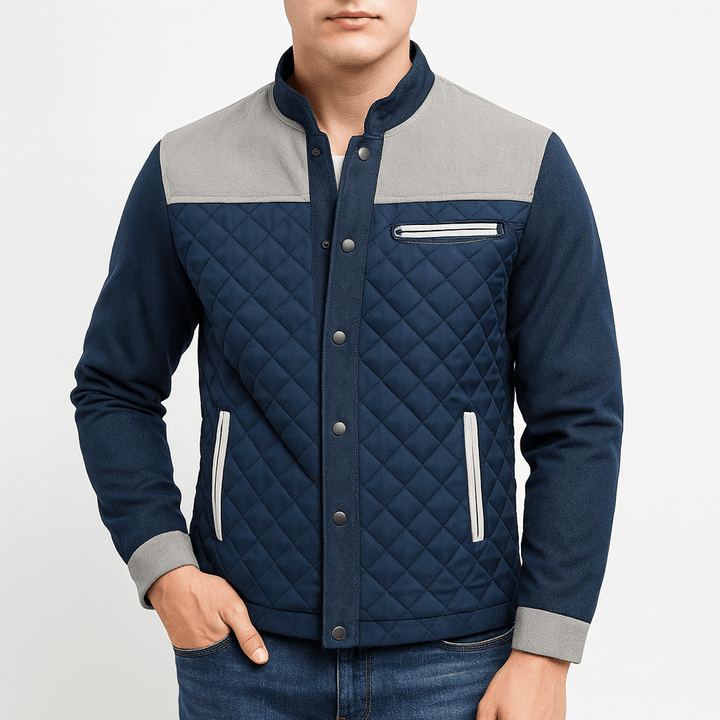 Unisex Quilted Jacket with Zip Front - BritishMode