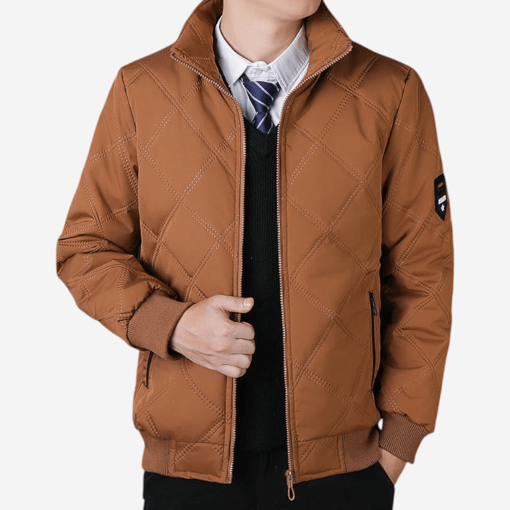 Unisex Quilted Jacket with Zip Front