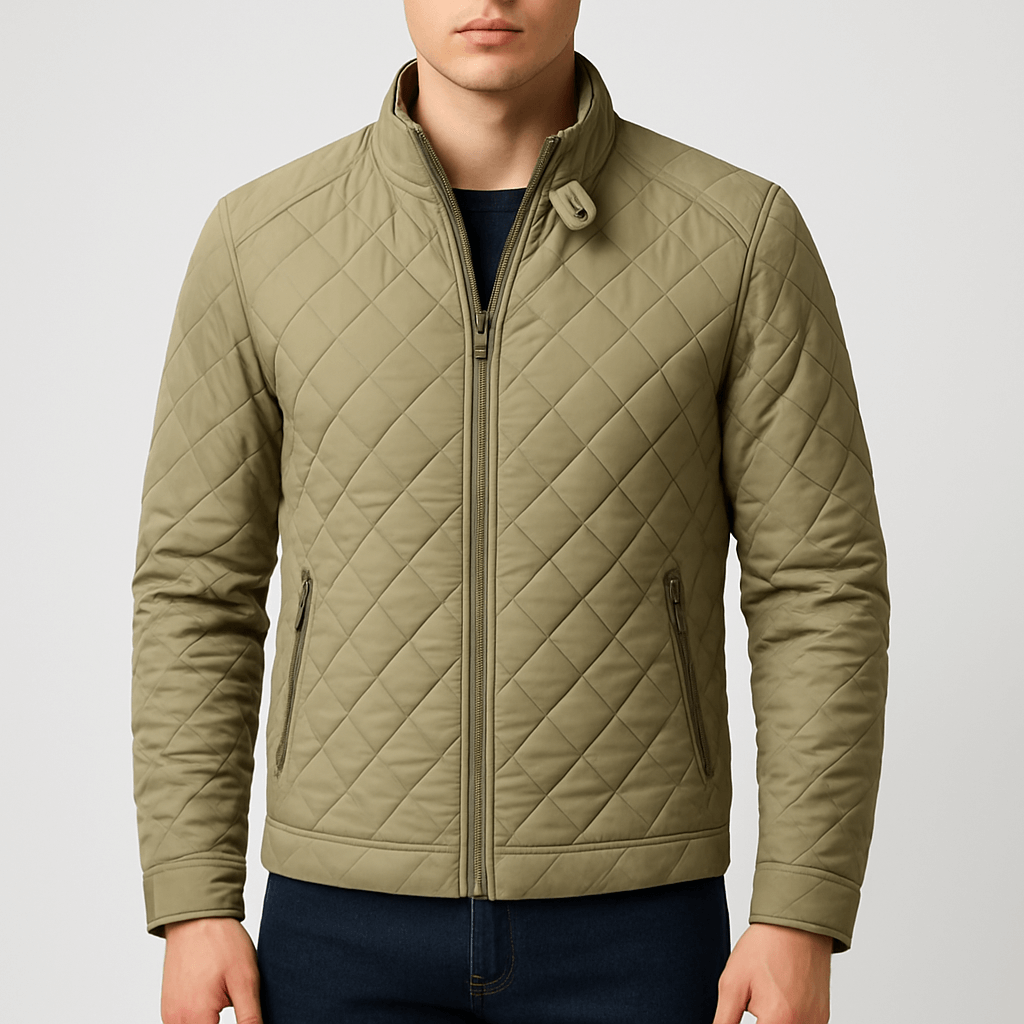 Unisex Quilted Jacket with Zip Closure Regular Fit