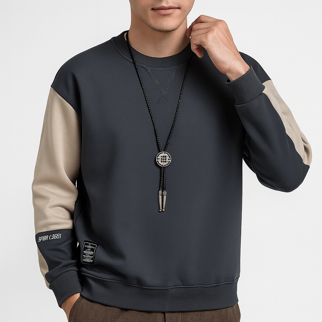 Unisex Raglan Sweatshirt Two-Tone Design Relaxed Fit