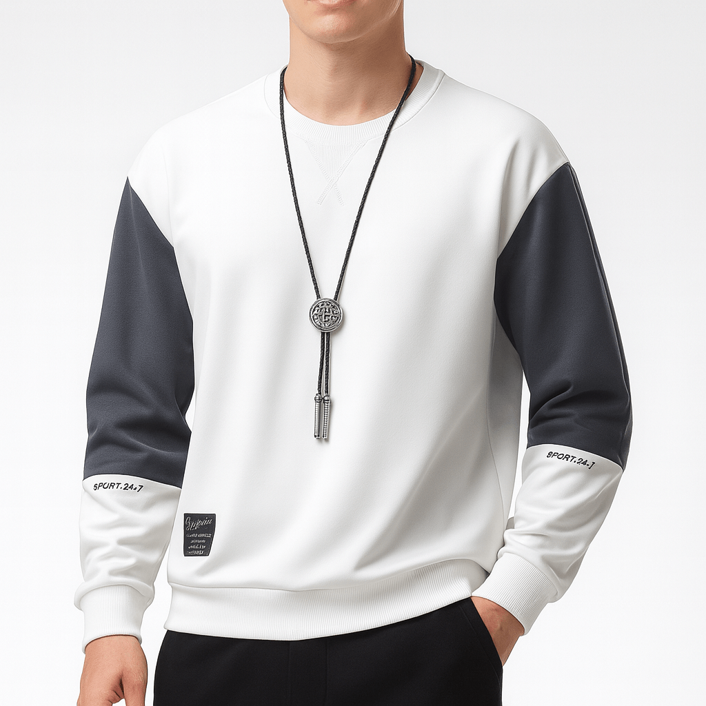 Unisex Raglan Sweatshirt Two-Tone Design Relaxed Fit