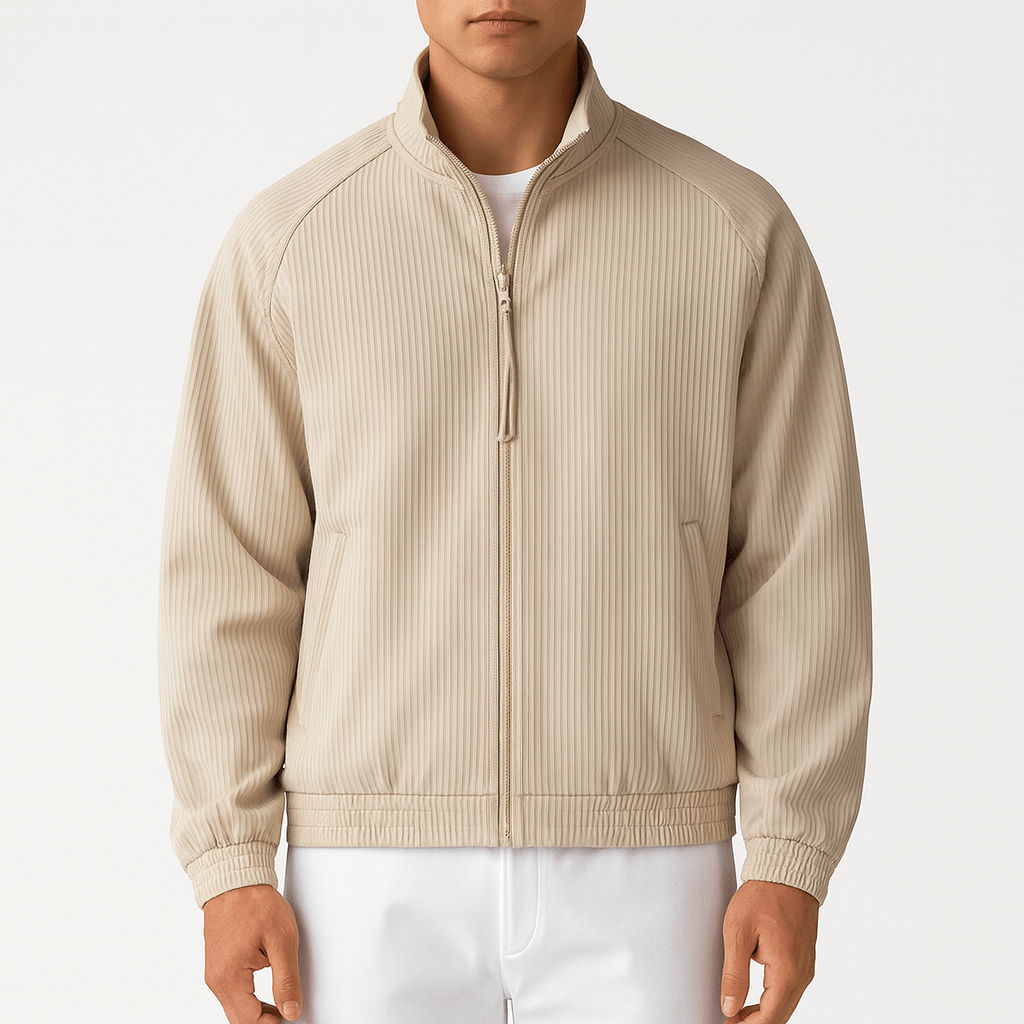Unisex Ribbed Casual Jacket Relaxed Fit - BritishMode