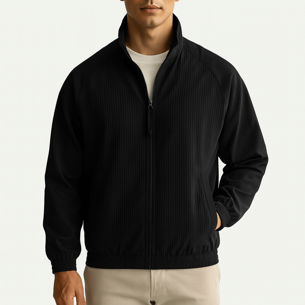 Unisex Ribbed Casual Jacket Relaxed Fit