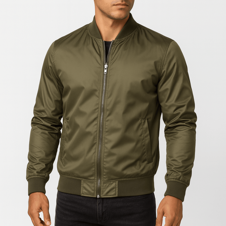 Unisex Bomber Jacket Ribbed Collar Casual Fit - BritishMode