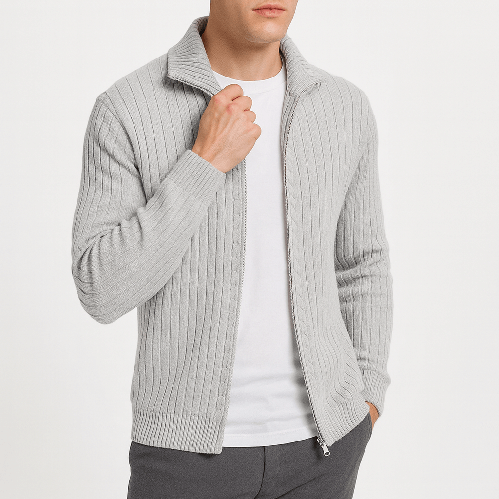 Womens Ribbed Knit Cardigan Open Front Style - BritishMode