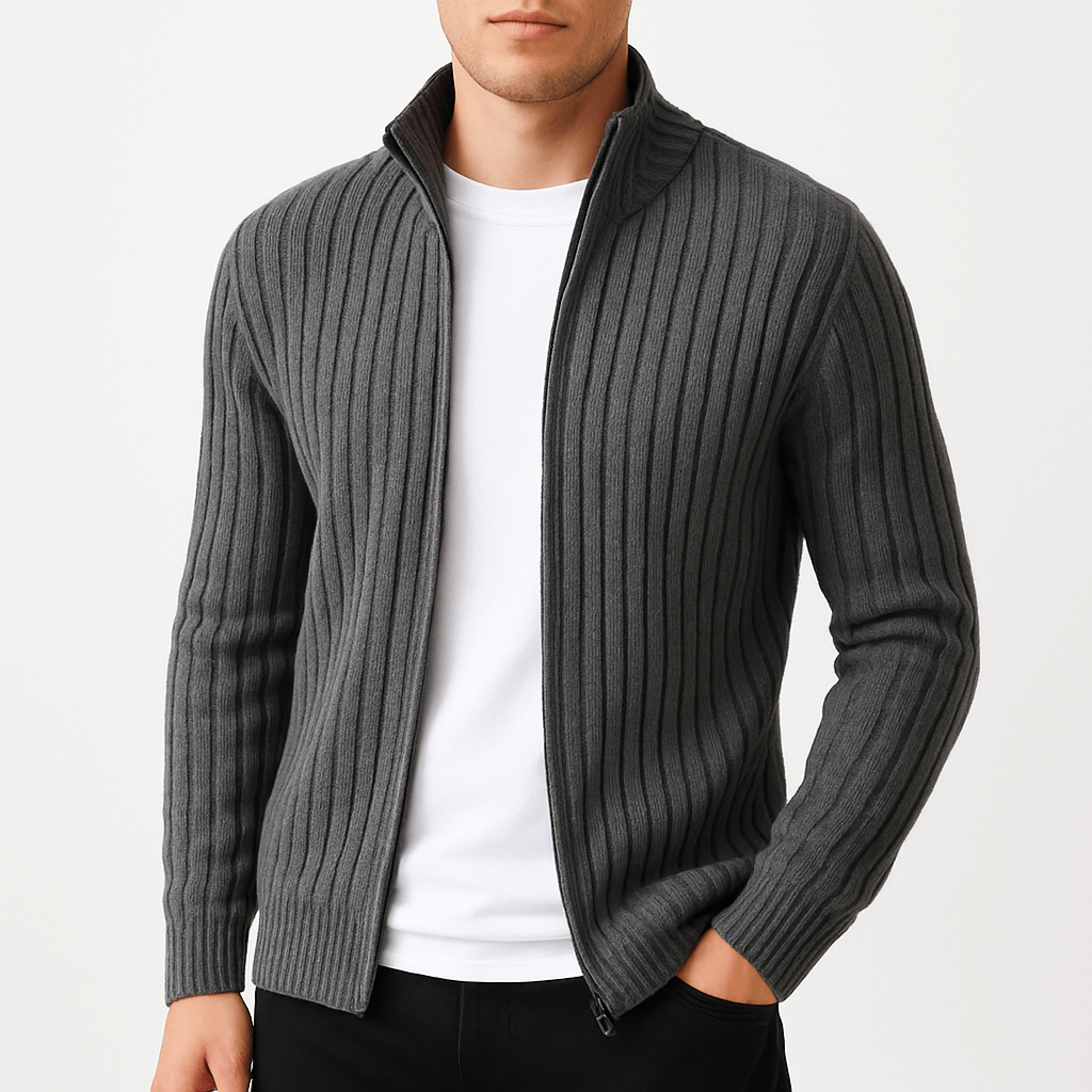 Womens Ribbed Knit Cardigan Open Front Style