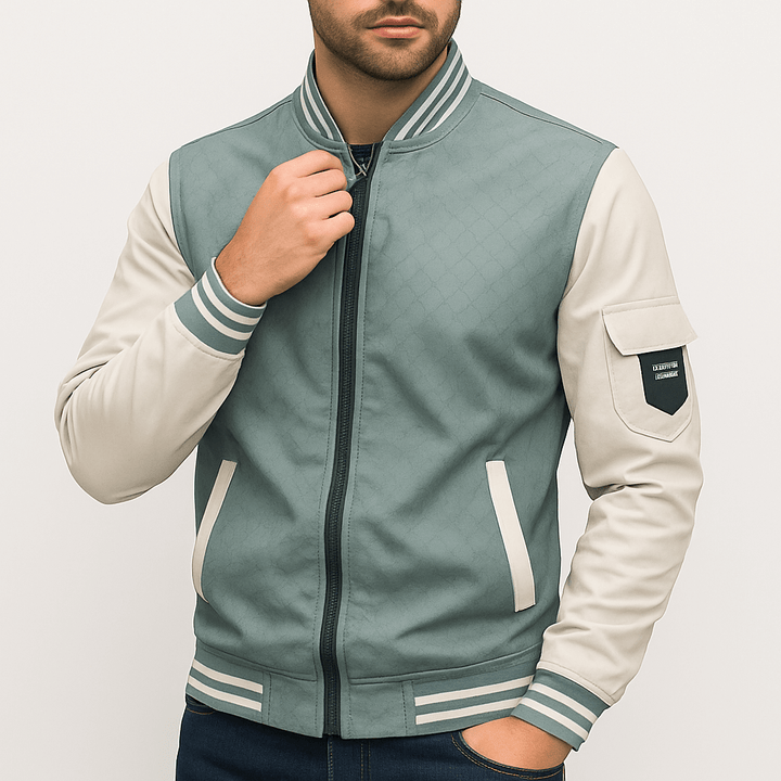 Unisex Bomber Jacket Ribbed Trim Regular Fit