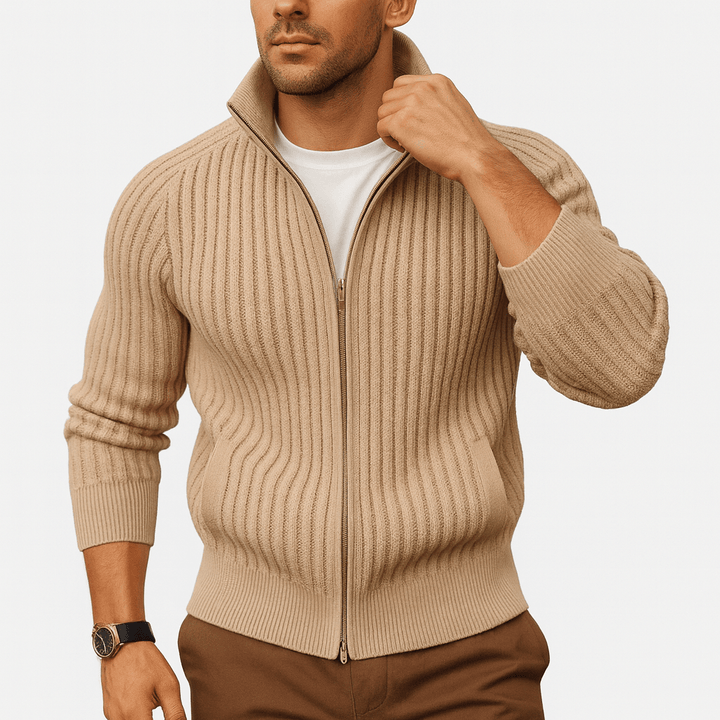 Womens Ribbed Zip Cardigan Lightweight Fit