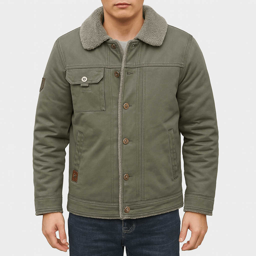 Unisex Sherpa Cotton Jacket Relaxed Fit - BritishMode