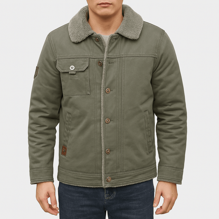 Unisex Sherpa Cotton Jacket Relaxed Fit - BritishMode