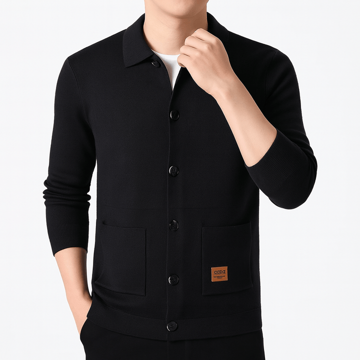Womens Slim Fit Cardigan with Collar - BritishMode