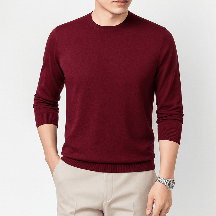 Mens Slim Fit Crew Neck Sweater Cotton Blend