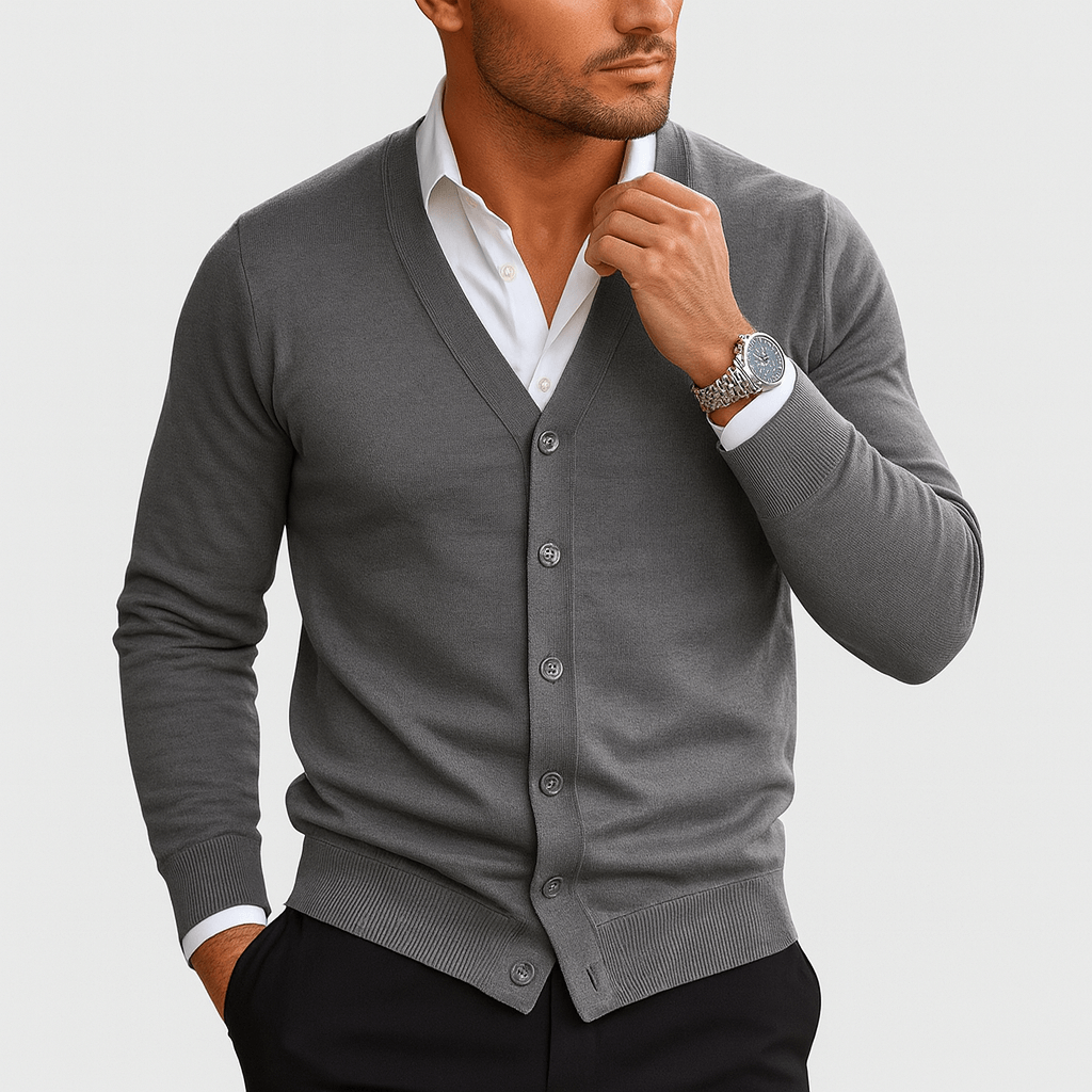 Womens Slim Fit V-Neck Cardigan Knit