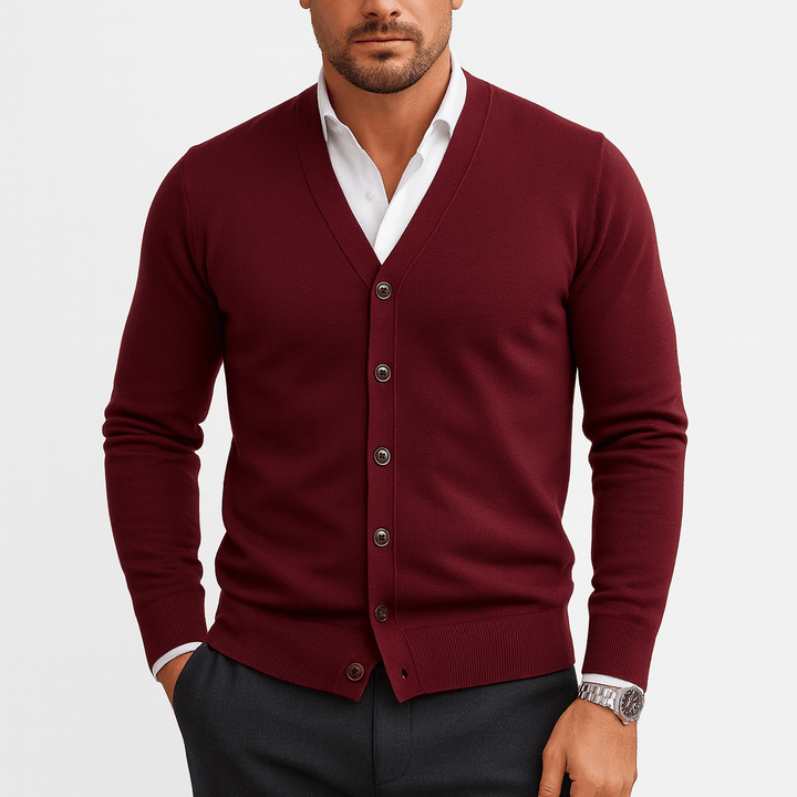 Womens Slim Fit V-Neck Cardigan Knit
