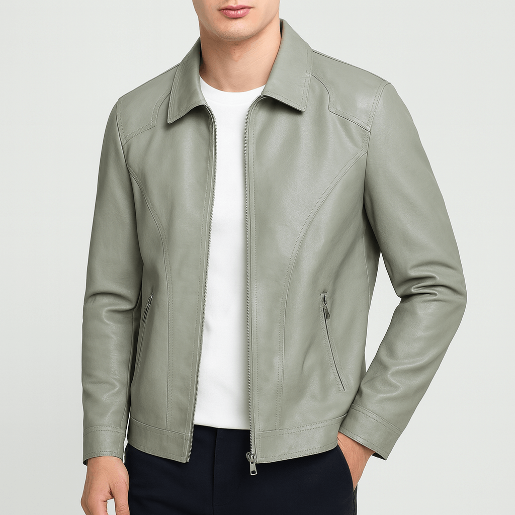 Mens Slim Fit Leather Jacket