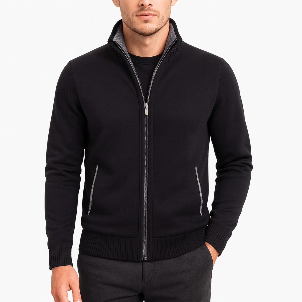 Mens Slim Wool Cardigan Fitted Style - BritishMode