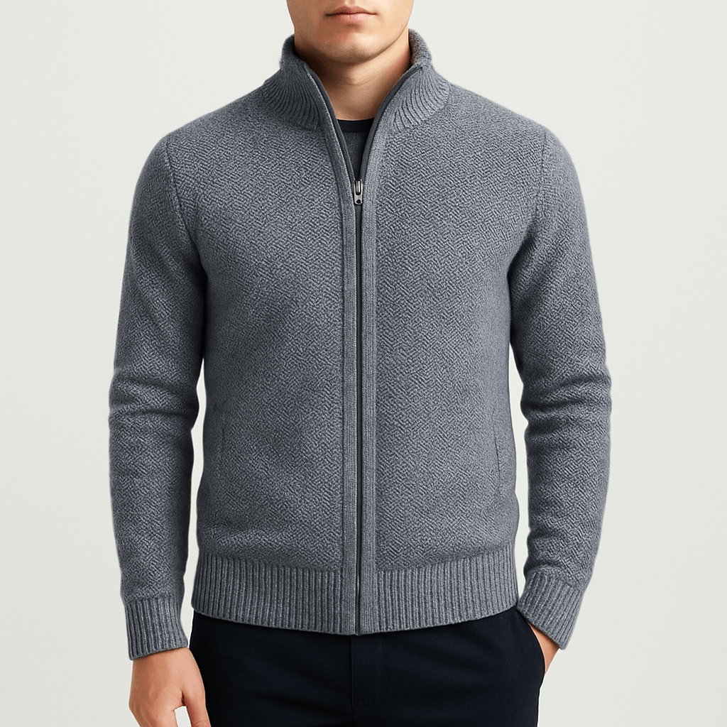 Mens Slim Wool Cardigan Fitted Style