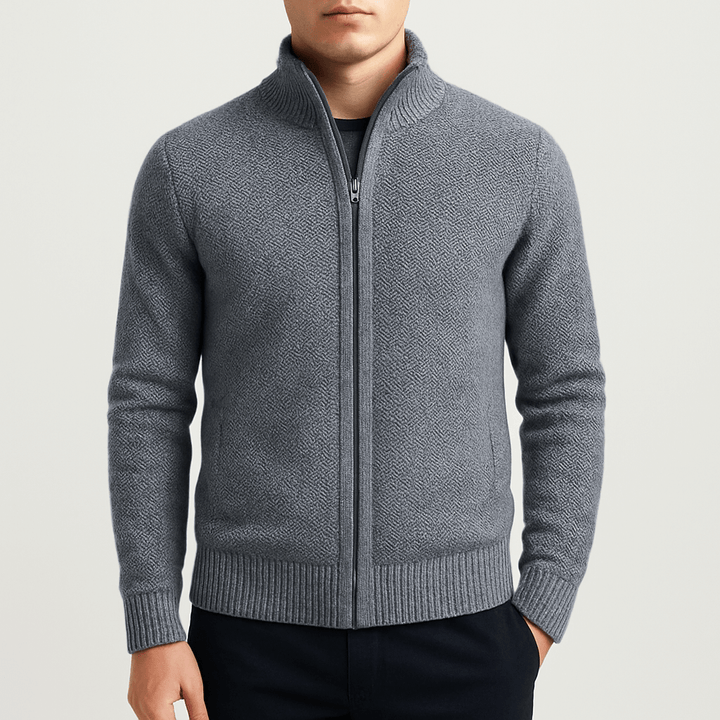 Mens Slim Wool Cardigan Fitted Style