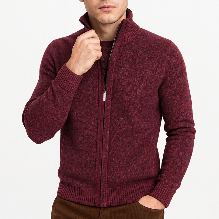 Mens Slim Wool Cardigan Fitted Style