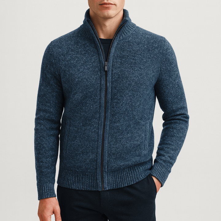 Mens Slim Wool Cardigan Fitted Style