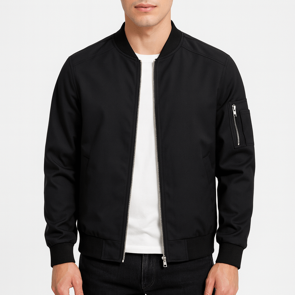 Unisex Bomber Jacket Smooth Fabric Classic Fit - BritishMode