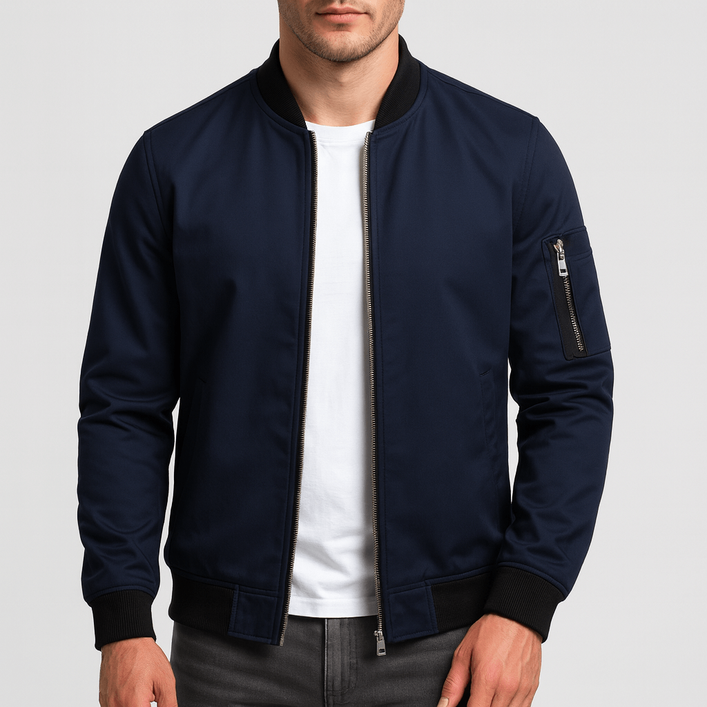 Unisex Bomber Jacket Smooth Fabric Classic Fit