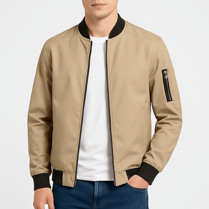 Unisex Bomber Jacket Smooth Fabric Classic Fit