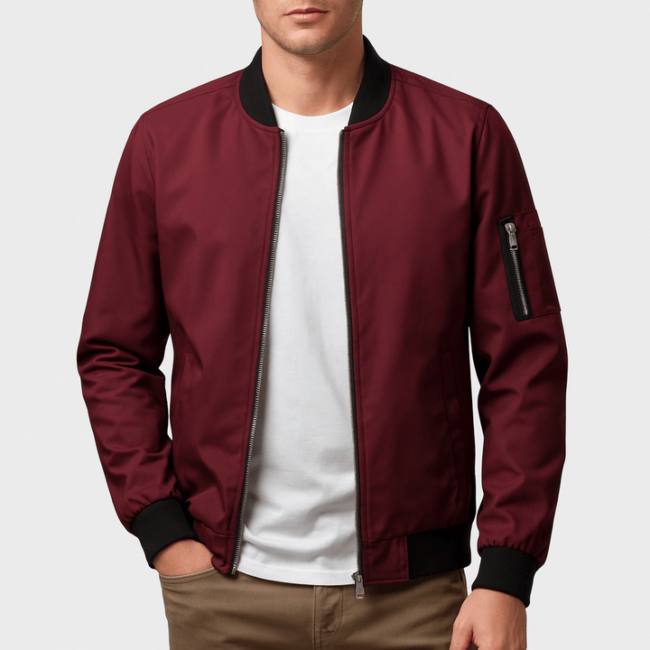 Unisex Bomber Jacket Smooth Fabric Classic Fit