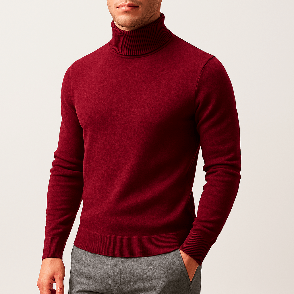 Womens Turtleneck Sweater Knit Long Sleeve - BritishMode