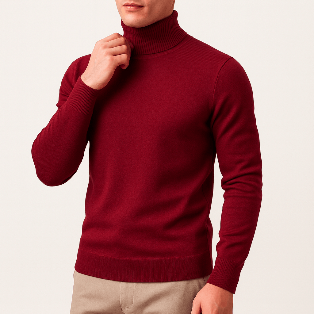 Womens Turtleneck Sweater Knit Long Sleeve - BritishMode
