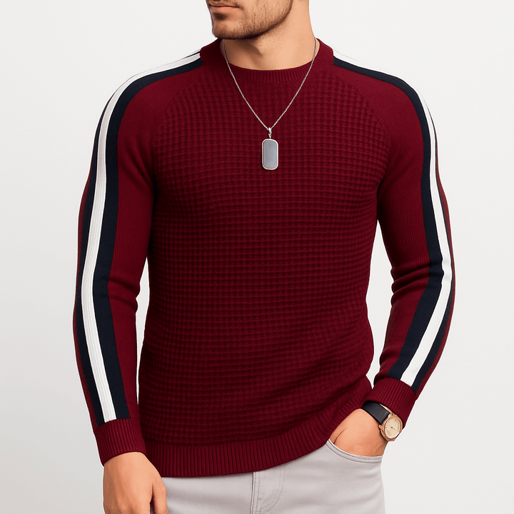 Unisex Knit Sweater Stripe Pattern Regular Fit - BritishMode
