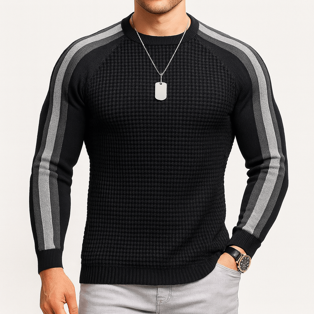 Unisex Knit Sweater Stripe Pattern Regular Fit