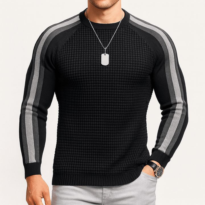 Unisex Knit Sweater Stripe Pattern Regular Fit