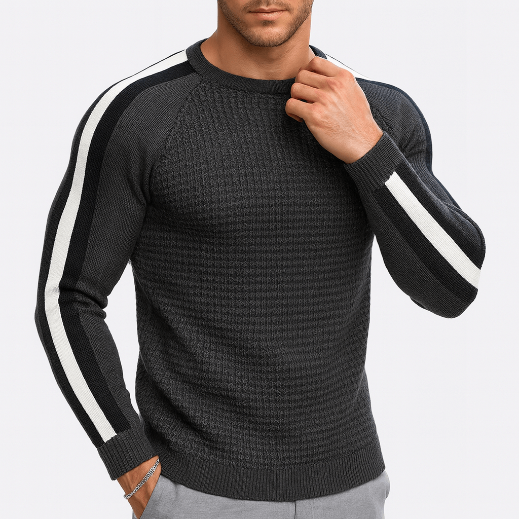 Unisex Knit Sweater Stripe Pattern Regular Fit