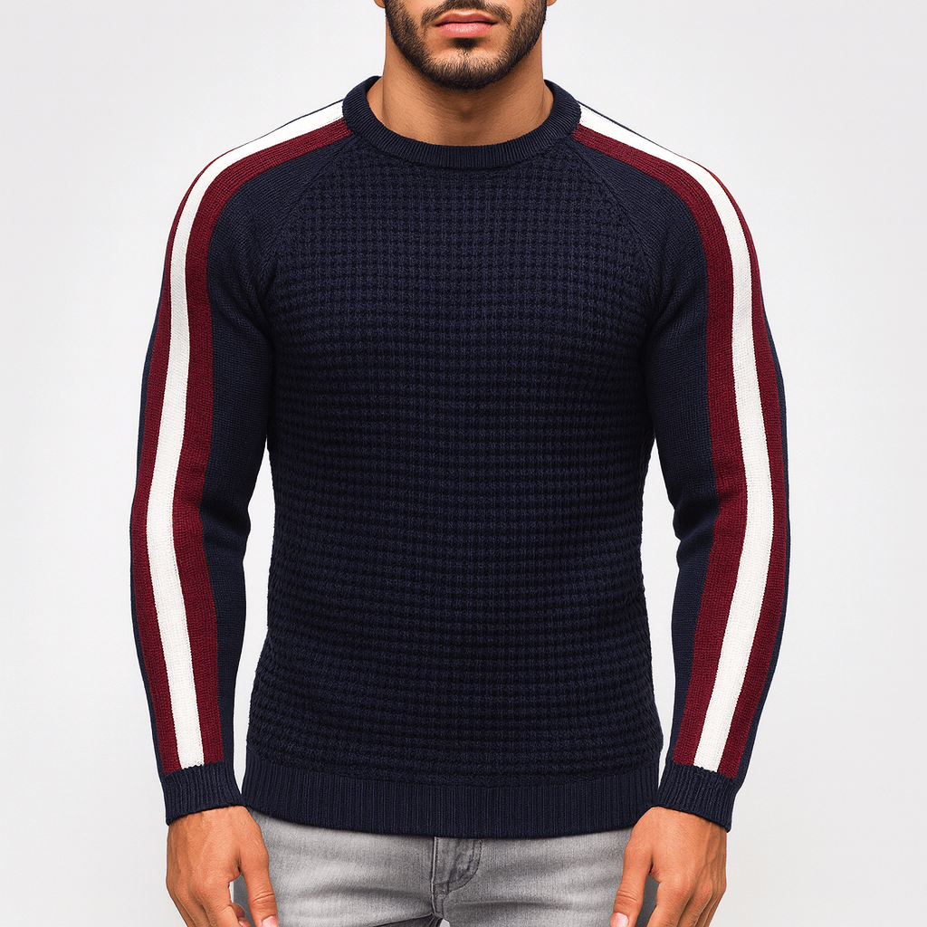 Unisex Knit Sweater Stripe Pattern Regular Fit
