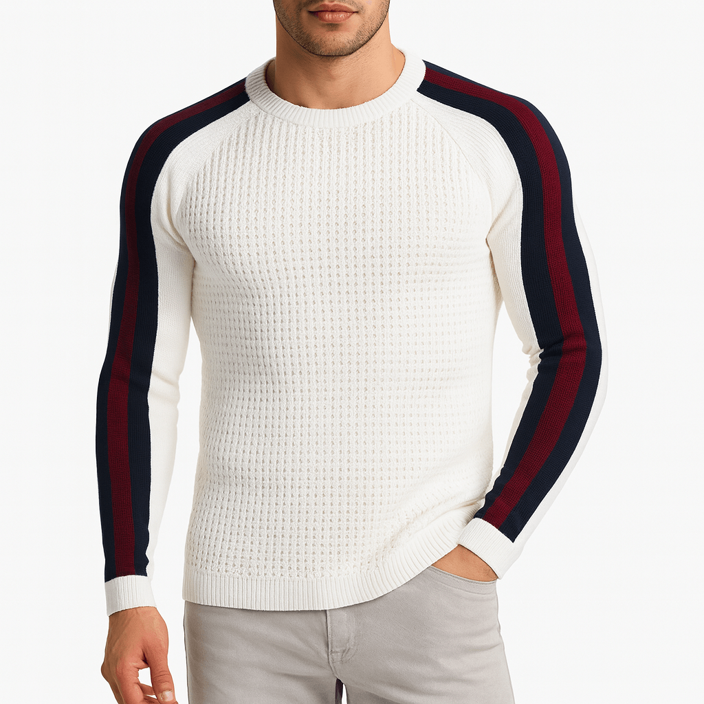 Unisex Knit Sweater Stripe Pattern Regular Fit