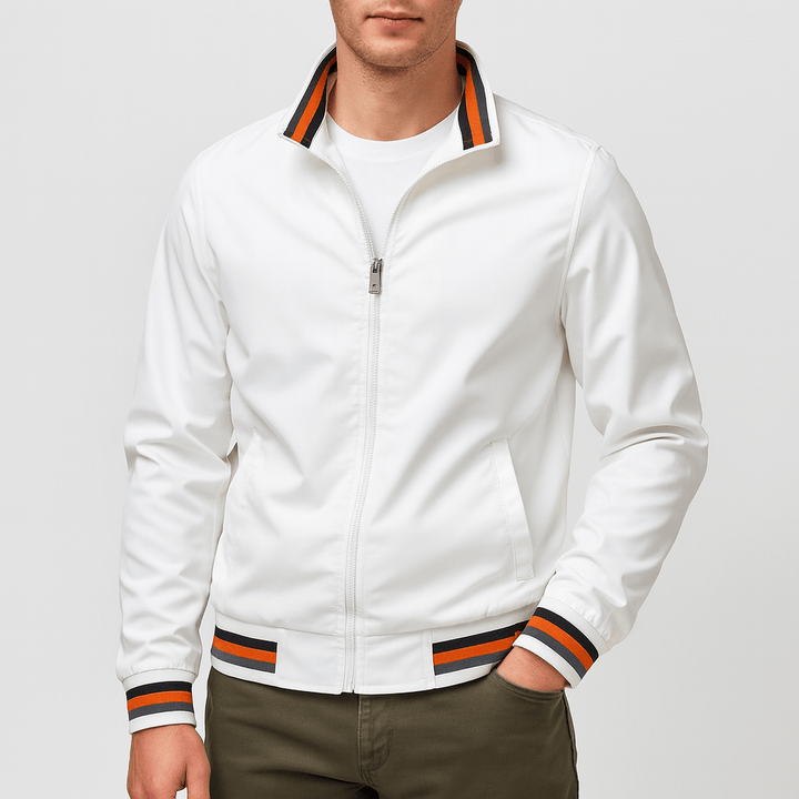 Unisex Bomber Jacket with Striped Collar