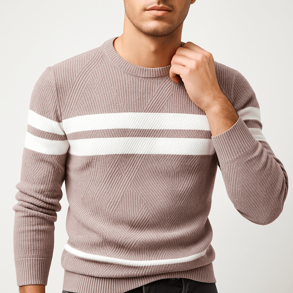 Womens Knit Jumper Striped Pattern Regular Fit