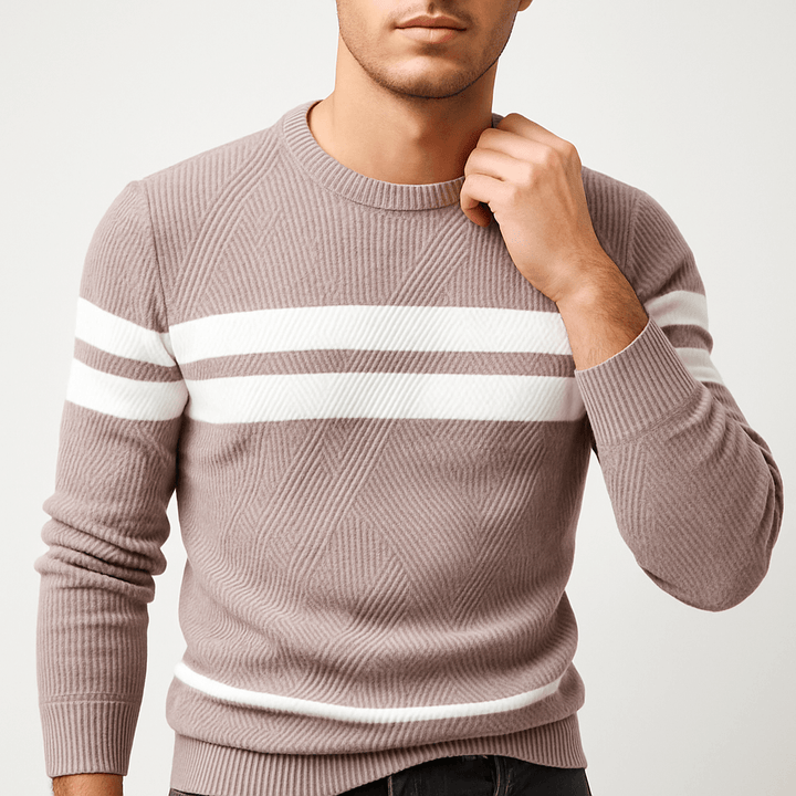 Womens Knit Jumper Striped Pattern Regular Fit