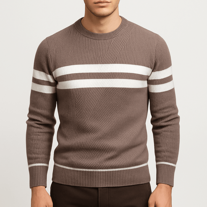 Womens Knit Jumper Striped Pattern Regular Fit