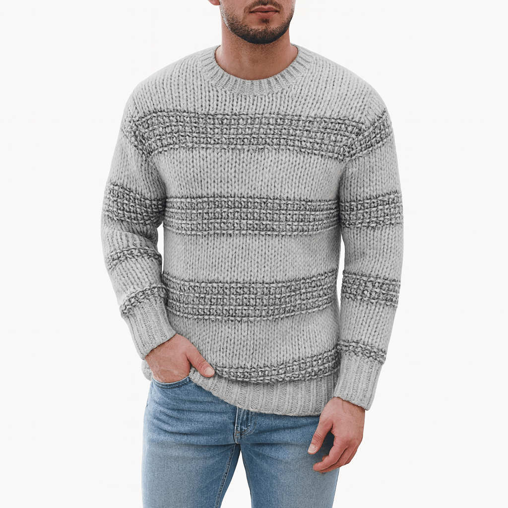 Unisex Knit Sweater Striped Pattern Regular Fit