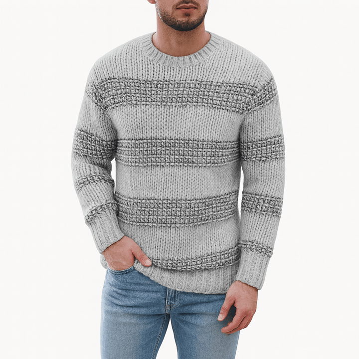 Unisex Knit Sweater Striped Pattern Regular Fit
